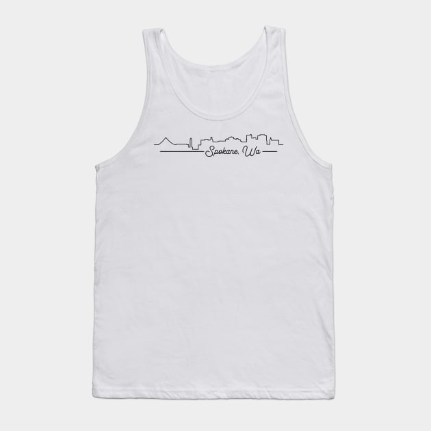 Spokane Cityscape Line Art Tank Top by SkySlate